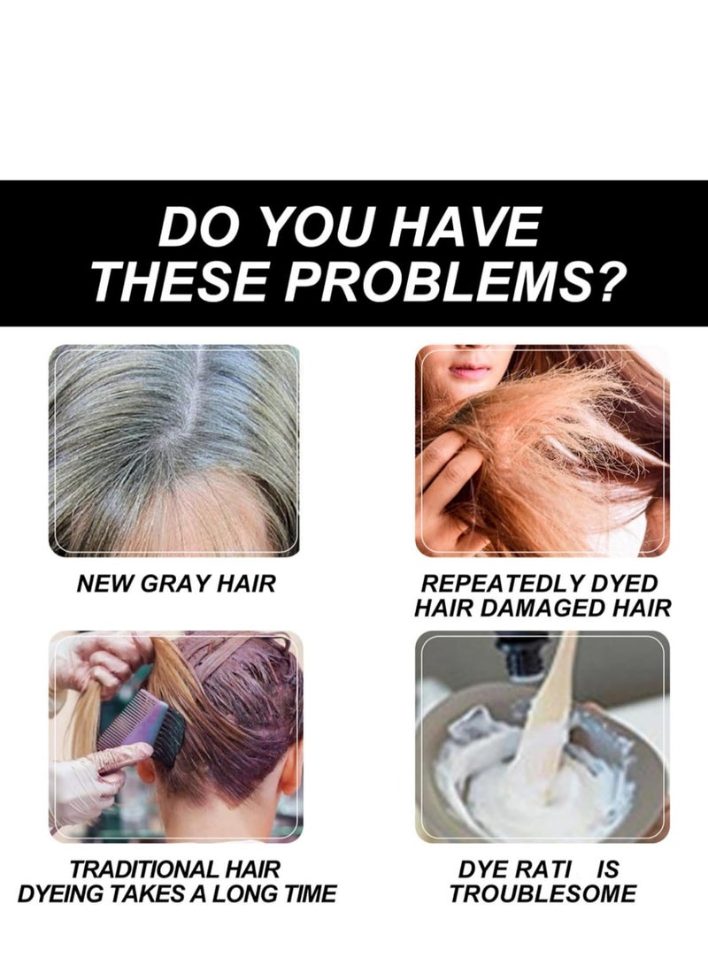 EELHOE Hair Dye Shampoo,3-In-1 Shampoo for Color Treated Hair,Hair Colour Shampoo for Grey Hair Coverage,Home Hair Dye Pure Plant Extract,Hair Care Instant Dye Shampoo,Anti Grey Shampoo 200ml(Dark Brown) - Image 5